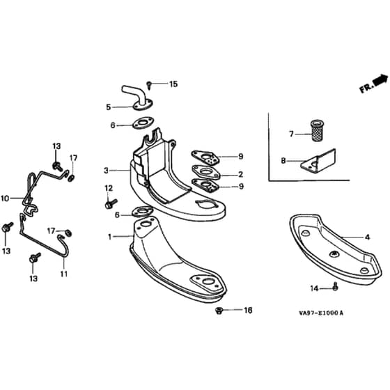 Honda HRB423 - QDE - MZBC 8000001-8099999 Muffler Diagram