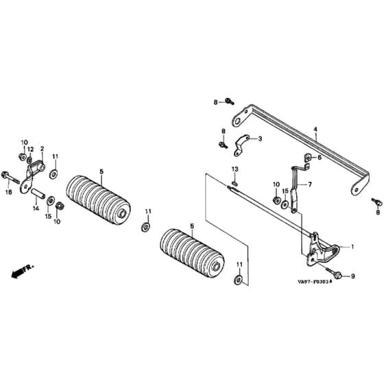 Honda HRB423 - QDE - MZBC 8000001-8099999 Roller Diagram