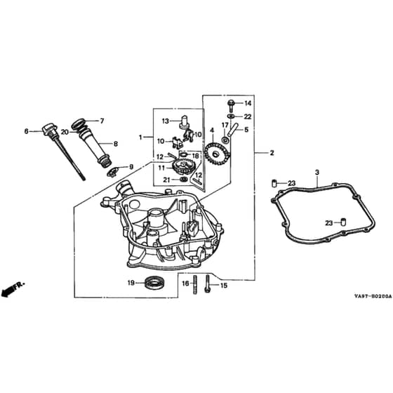 Honda HRB423 - SDE - MZBC 8000001-8099999 Oil Pan Diagram