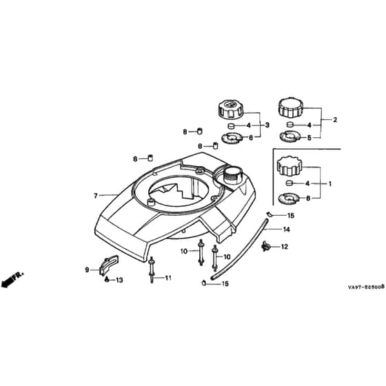 Honda HRB423 - SDH - MZBC 8000001-8099999 Fan Cover Diagram