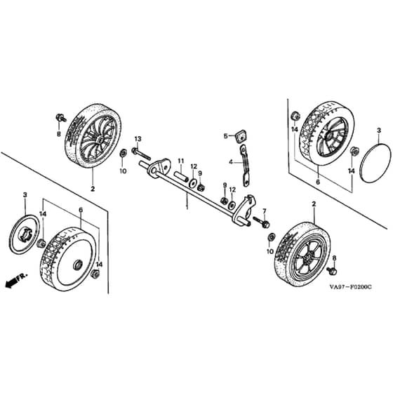 Honda HRB423 - SDT - MZBC 8000001-8099999 Front Wheel Diagram