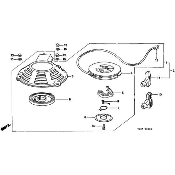 Honda HRB423 - SDT - MZBC 8000001-8099999 Recoil Starter Diagram