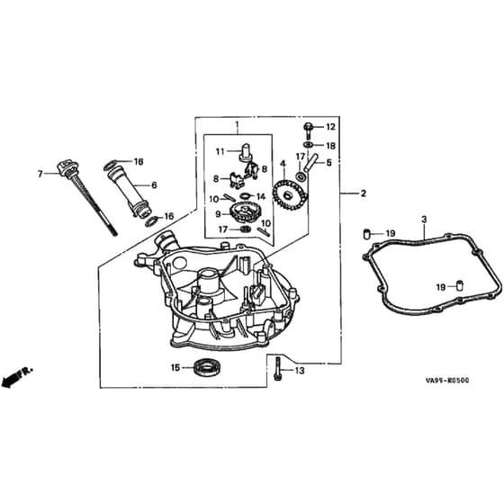 Honda HRB423K1 - SQE - MZBC 8100001- Oil Pump Diagram