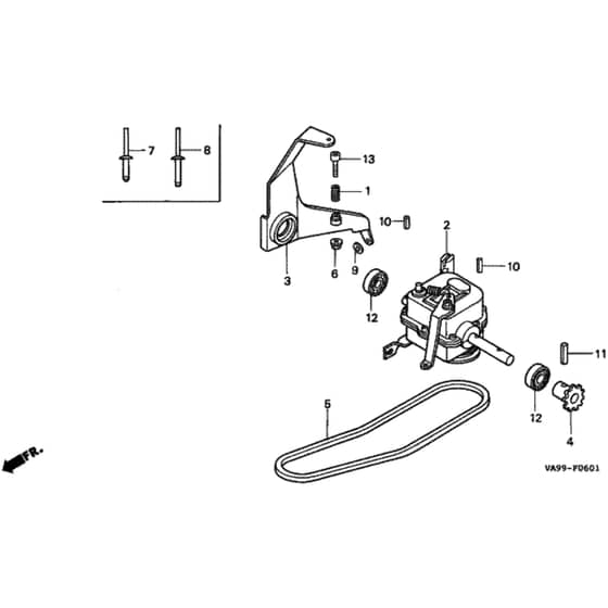 Honda HRB423K1 - SQE - MZBC 8100001- Transmission Diagram