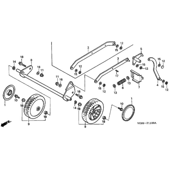 Honda HRB425C1 - PDEE - MZCF 8100001-8499999 Front Wheel Diagram