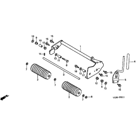 Honda HRB425C1 - PQXE - MZCF 8100001-8499999 Roller (PQXE, QDEE) Diagram