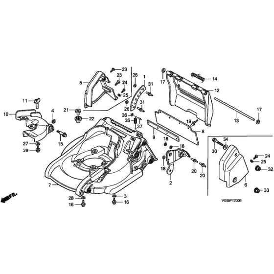 Honda HRB425C1 - QXEE - MZCF 8000001-8499999 Cutter Housing Diagram