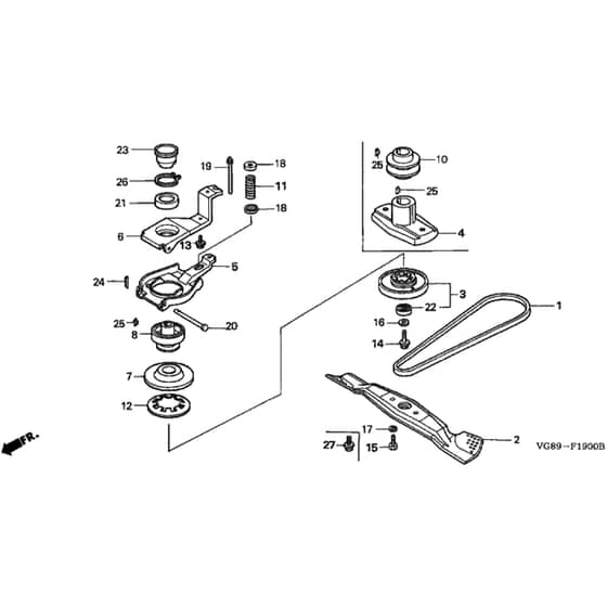 Honda HRB425C1 - SDEE - MZCF 8000001-8499999 Blade Diagram