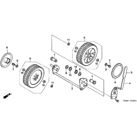 Honda HRB425C - PDE - MZCF 8000001-8499999 Rear Wheel Diagram