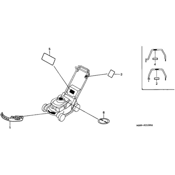 Honda HRB425C - PDEE/A - MZCF 8500001-9999999 Label (2) Diagram