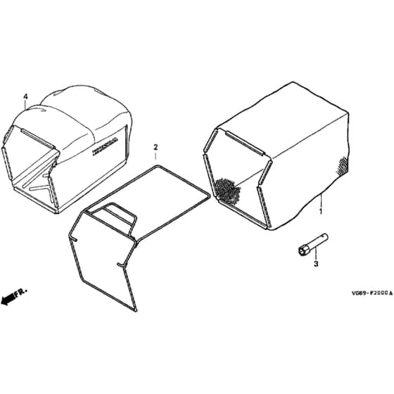 Honda HRB425C - QXEE/A - MZCF 8500001-9999999 Grass Bag Diagram
