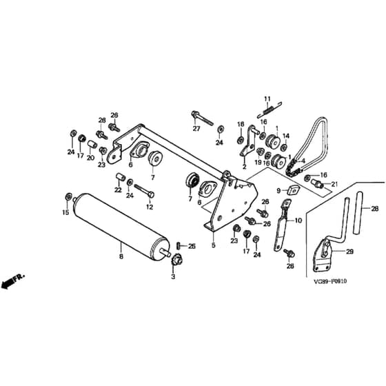Honda HRB425C - QXEE - MZCF 8000001-8499999 Roller Diagram