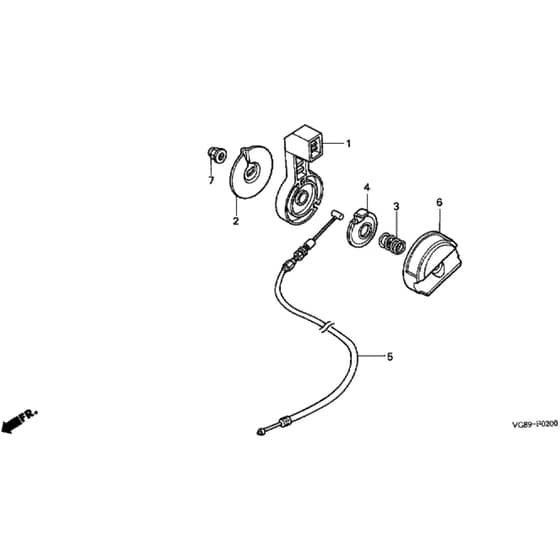 Honda HRB425C - QXEE - MZCF 8000001-8499999 Throttle Lever Diagram