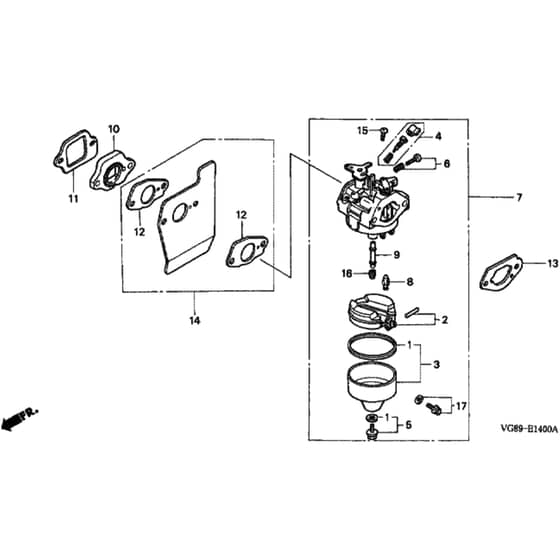 Honda HRB425C - SDE/A - MZCF 8500001-9999999 Carburettor Diagram