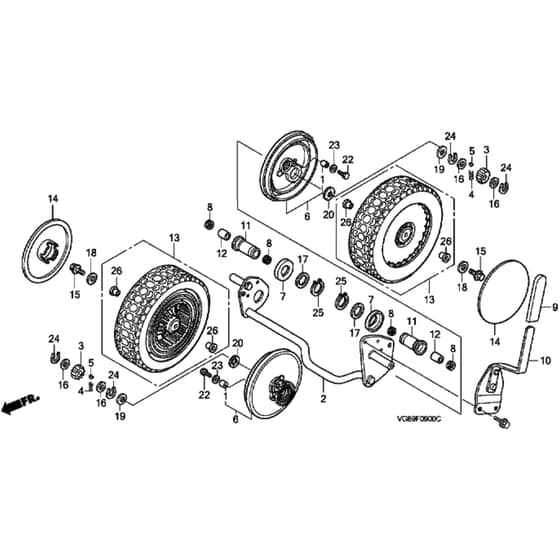 Honda HRB425C - SDE/A - MZCF 8500001-9999999 Rear Wheel Diagram