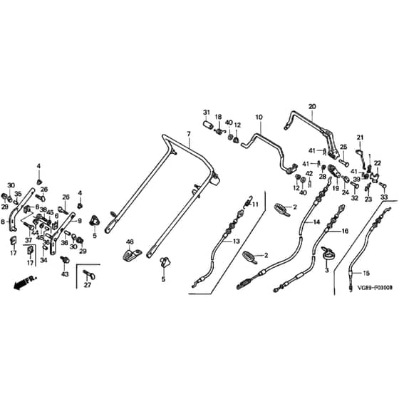 Honda HRB425C - SXEE/A - MZCF 8500001-9999999 Handle Pipe Diagram