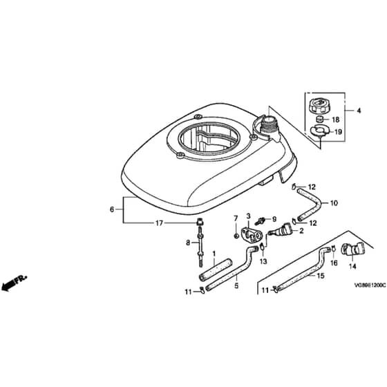 Honda HRB425C - SXEE - MZCF 8000001-8499999 Fan Cover Diagram