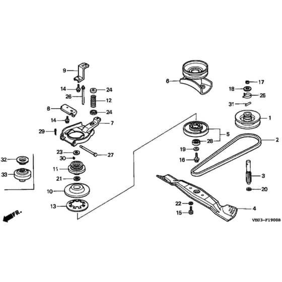 Honda HRB475 - SG - MZAZ 8000001-8099999 Brake Arm/Rotary Blade Diagram