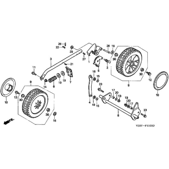 Honda HRB475K2 - SME - MZAZ 8200001-8299999 Front Wheel Diagram