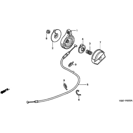Honda HRB475K2 - SME - MZAZ 8200001-8299999 Throttle Lever Diagram