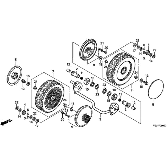 Honda HRB475K2 - SXE - MZAZ 8200001-8299999 Rear Wheel Diagram