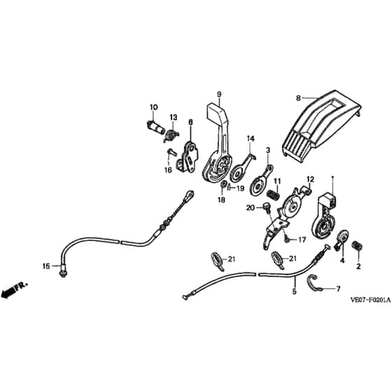 Honda HRB475K3 - HME - MZAZ 8300001-9999999 Throttle Lever Diagram