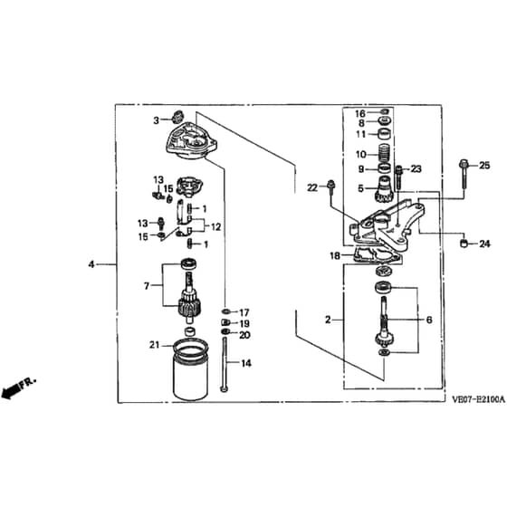 Honda HRB475K3 - QME - MZAZ 8300001-9999999 Starter Motor Diagram
