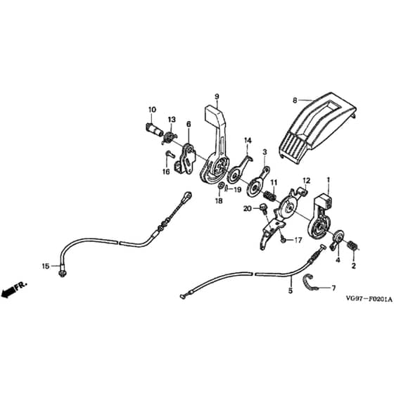 Honda HRB476C - HXE - MZCD 8000001-8099001 Throttle Lever Diagram