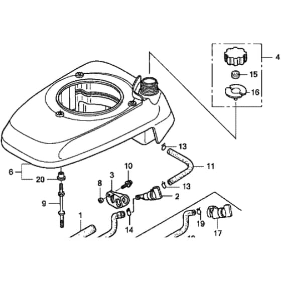 Honda HRB476C - QXE - MZCD 8000001-8099001 Fan Cover Diagram