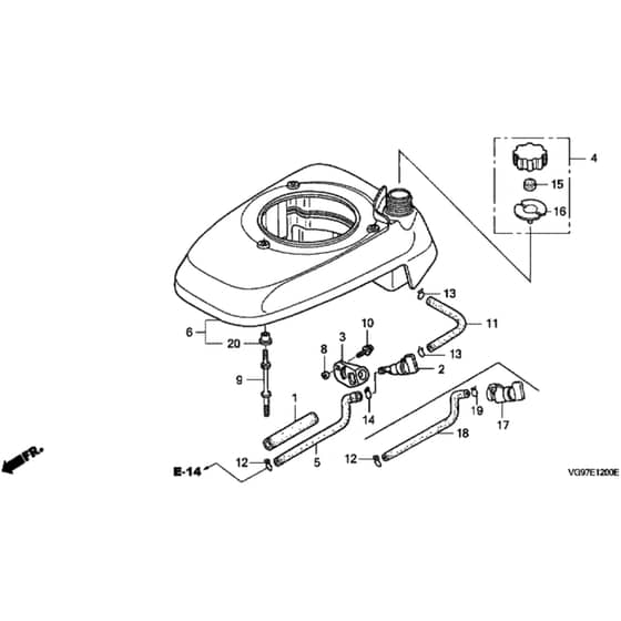 Honda HRB476C - SXE/A - MZCD 8500001-8510560 Fan Cover Diagram