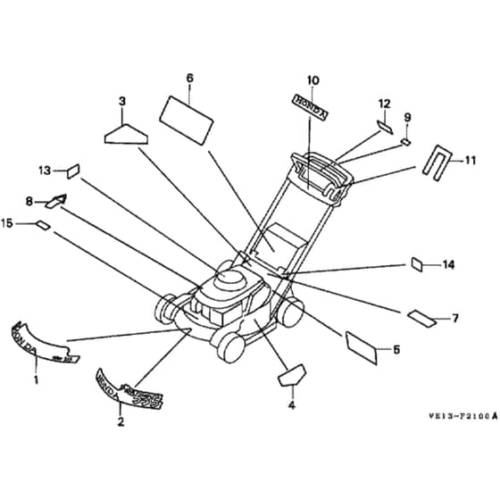 Honda HRB535 - PXE - MZBA 6000001-6099999 Label Diagram
