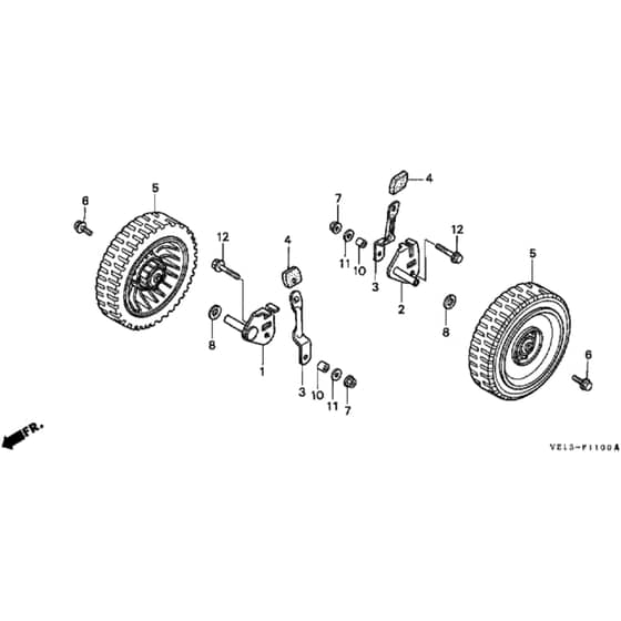 Honda HRB535K1 - SXE - MZBA 6100001-6199999 Front Wheel Diagram