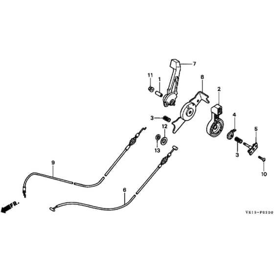 Honda HRB535K1 - SXG - MZBA 6100001-6199999 Throttle Lever Diagram
