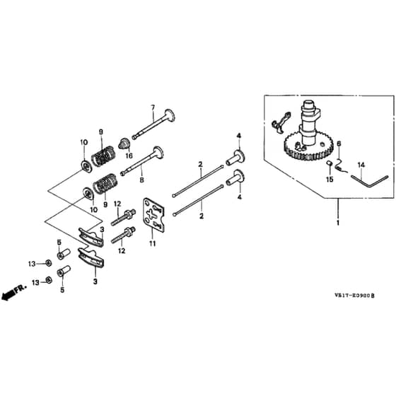 Honda HRB535K3 - HXE - MZBA 6300001-6399999 Camshaft Diagram