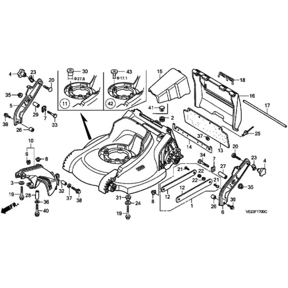 Honda HRB536C1 - TXEA - MZCB 6100001-6199999 Cutter Housing Diagram