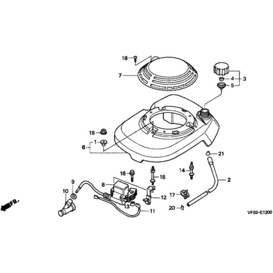 Honda HRD535 - QME - MZBM 8000001-8099999 Fan Cover Diagram