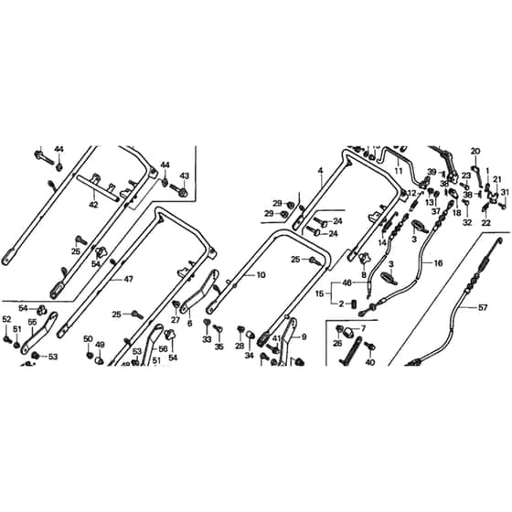 Honda HRD535 - QXE - MZBM 8000001-8099999 Handle Pipe Diagram