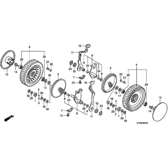 Honda HRD535 - SXE - MZBM 8000001-8099999 Rear Wheel Diagram