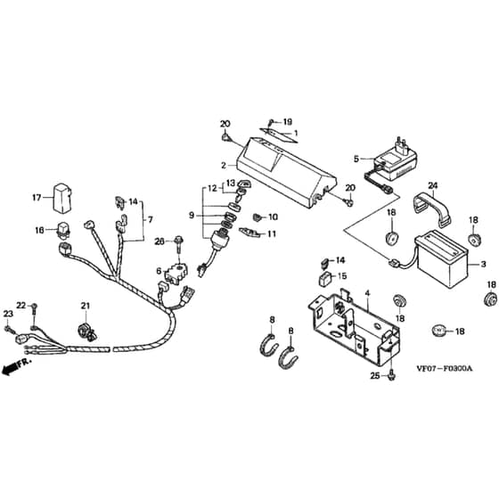 Honda HRD535K2 - QME - MZBM 8200001-9999999 Control Panel Diagram