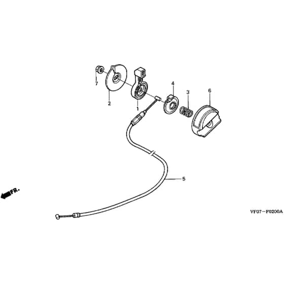 Honda HRD535K2 - QXE - MZBM 8200001-9999999 Throttle Lever Diagram