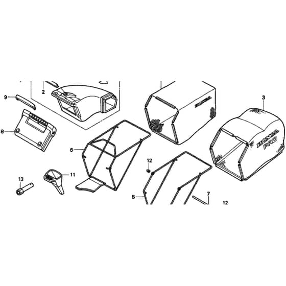 Honda HRD536 - HXE - MZBL 8000001-8099999 Grass Bag Diagram