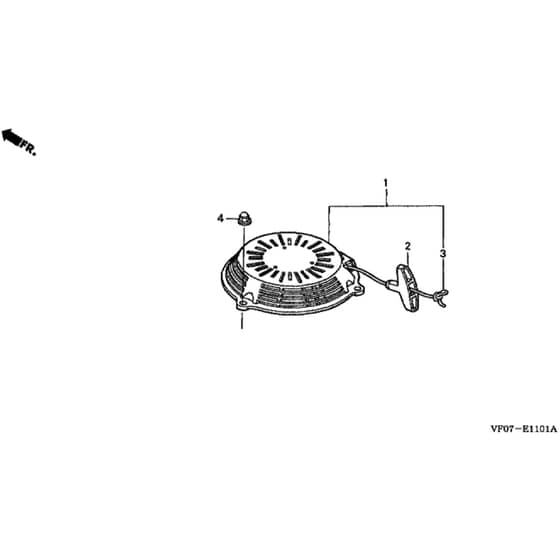 Honda HRD536C2 - HXE - MZCA 8200001-9999999 Recoil Starter Diagram