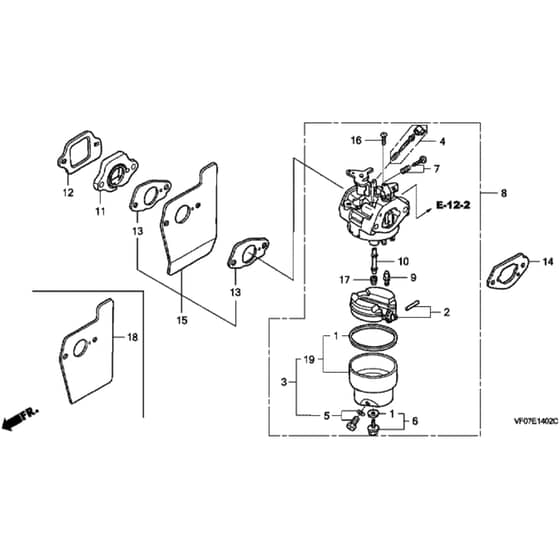 Honda HRD536C2 - TXE - MZCA 8200001-9999999 Carburettor Diagram
