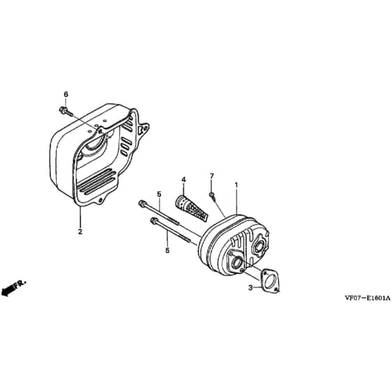 Honda HRD536C3 - TXEE - MAKF 1100001- Muffler Diagram