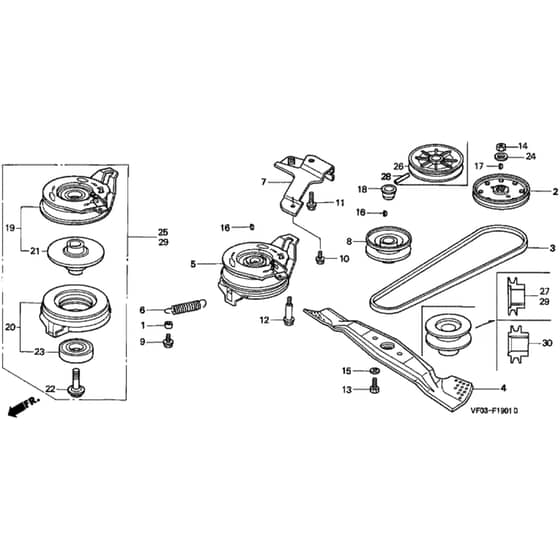 Honda HRD536C - HXE - MZCA 8000001-8099999 Rotary Blade Diagram