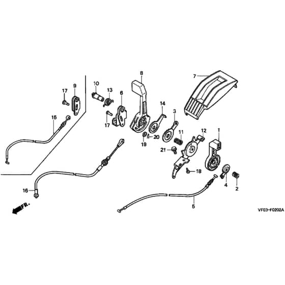 Honda HRD536C - HXE - MZCA 8000001-8099999 Throttle Lever Diagram
