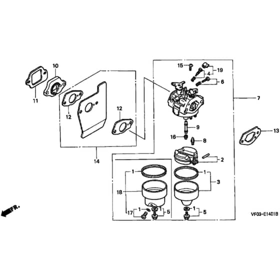 Honda HRD536CK1 - HXE - MZCA 8100001-8199999 Carburettor Diagram