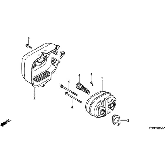 Honda HRD536CK1 - HXE - MZCA 8100001-8199999 Muffler Diagram