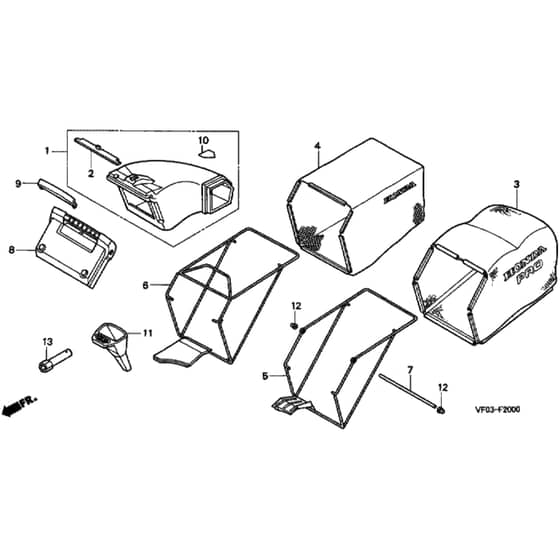 Honda HRD536CK1 - TXE - MZCA 8100001-8199999 Grass Bag Diagram