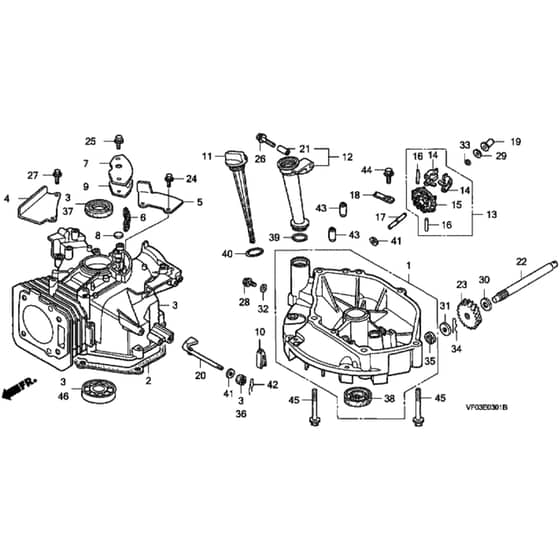 Honda HRD536K1 - HME - MZBL 8100001-8199999 Cylinder Barrel/Oil Pan Diagram